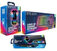 STEALTH Wired Light-Up Mouse, Keyboard and XL Gaming Mat Bundle
