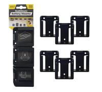 StealthMounts Battery Mounts compatible with Dewalt 12v | Black Cordless Battery Holders for Power Tools | 6 Pack | Made in the UK