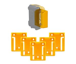 StealthMounts Battery Mounts Compatible with Dewalt 12v | Yellow Cordless Battery Holders for Power Tools | 5 Pack | Made in The UK