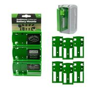 StealthMounts Battery Mounts compatible with Festool 18v | 6 pack| Cordless Battery Holders | 6 Pack | Green Battery Organisers| Made in the UK