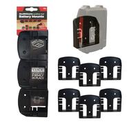 StealthMounts Battery Mounts Compatible with Metabo 18V CAS - 6 Pack Black Wall Holders for Power Tool Batteries | ABS Storage Brackets for Workshop, Garage & Van Organisation | Made in the UK