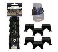 StealthMounts Black Battery Holders for Bosch 10.8v/12v | Cordless Battery Mount for Bosch 10.8v/12v Power Tools | 6 Pack | Black Battery Organisers for Bosch 10.8v/12v