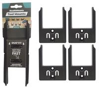 StealthMounts Black Tool Mounts Compatible with 40V Tools - 4 Pack Wall Holders for Cordless Power Tool Storage & Organisation | Snap Fit Locking Design | Made in the UK