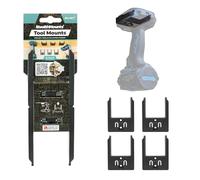 StealthMounts Black Tool Mounts Compatible with 40V Tools - 4 Pack Wall Holders for Cordless Power Tool Storage & Organisation | Snap Fit Locking Design | Made in the UK