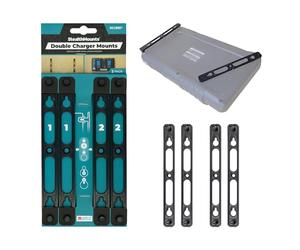 StealthMounts Double Charger Mount Compatible with DC18RD Makita Double Chargers - 2 Pack Wall Mount Charger Holders & Workshop Organiser Brackets for Power Tool Chargers | Made in the UK