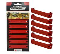 StealthMounts Red Bench Belt XL - Universal Tool Holder | Bench Belt Extra Large | Perfect Tool Hanger for Power Tools, Tape Measures and Belt Clips (6 Pack)