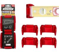 StealthMounts Red Universal Level Holder | Locking Level Mount Storage Clips All Brands (2 Pack)