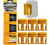 Stealth Mounts 6 Pack Battery Mounts for DeWalt 18-54V XR Tools Yellow