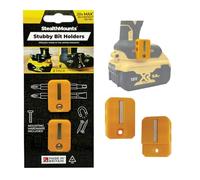 StealthMounts Yellow Stubby Magnetic Bit Holder compatible with DeWalt - 2 Pack | Drill Bit Organizer | Bit Holder for Impact Driver | Made in the UK