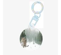 Stealthy Spotted Leopard Print Round Acrylic Pet Tag, Dog Neck Pendant Tags for Pets Circular Dog Cat Collar Name Tags