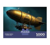 Steam Airship 1000 Pieces Premium Cardstock Metal Spaceship Puzzle Budget-Friendly Educational Challenge Family Game Night Stress Relief 38x26cm/1000pcs