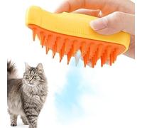 Steam Cat Brush, 3-in-1 Steam Brush for Cats, Long/Short Haired Dog Brush with USB Charger, with Water Tank, Brush for Cats with Short and Long Hair, Ideal for Massageing, Care (yellow)