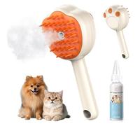 Steam Cat Brush, 6-in-1 Dog Brush Spritz Defur Comb with Pet Waterless Shampoo, Steamy Skin Friendly Deshedding Grooming Tool, Suitable for Shedding & Haired Pets, Pet Supplies Accessories, Yellow