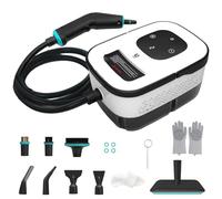 Steam Cleaner, 2500W Handheld Steam Cleaner with 1.25L Water Tank & 15 Accessories, 6 Level Speed Adjustable Handle, 15s Fast Heating, Portable Steamer Cleaning Machine for Kitchen Bathroom Tile Sofa
