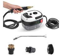 Steam Cleaner 2500W, Portable Handheld High Temperature Pressurized Cleaning Machine with 3 Brush Heads and Elbow Nozzle for Kitchen and Car Detailing
