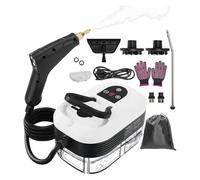 Steam Cleaner for Home, 15s Heat-Up, 1.2L Water Tank, 6-Level Adjustable Handle, Handheld Steam Cleaner for Car Detailing, Dirt, Furniture, Couch, Floor Tile, Bathroom, Bed Bugs, 9Pcs Accessories