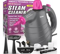 Steam Cleaner, Hand Held Steamer for Home Car, 10 Accessories Carpet Furniture Cleaner Machine, Portable Steaming Cleaner for Couch Grout Upholstery Floor Window Glass Bathroom Toilet Shower Kitchen