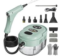Steam Cleaner, Handheld Steam Cleaner with 6 Levels Adjustable Handle, 1.5L Water Tank, Steamer for Cleaning, Portable Steam Cleaner for Home, Car, Furniture, Couch (Green)