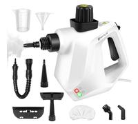 Steam Cleaner Handheld with 400ML Water Tank, Accessories, 2.5m Power Cord, 1000W Portable Hand Held Steam Cleaner for Sofa, Home, Kitchen, Tile, Curtains, Carpets, Window, 31.4x12.4x24CM, White