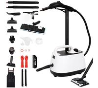 Steam Cleaner, Heavy Duty Steam Cleaner for Cleaning, Multipurpose Container with 21 Attachments, 5 Mins Fast Heating, Cleaning Machine with Wheels for Carpet, Floor, Windows, Mirrors,