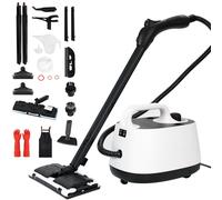 Steam Cleaner, Heavy Duty Steam Cleaner for Cleaning, Multipurpose Container with 21 Attachments, 5 Mins Fast Heating, Cleaning Machine with Wheels for Carpet, Floor, Windows, Mirrors,