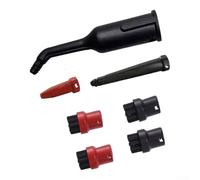 Steam Cleaner Nozzle Kit with Long Reach Crevice Tool Round Brush for Deep Cleaning Grout for tile Car Interior ABS Replacement Parts(Set 2)