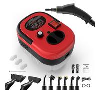 Steam Cleaner, Portable Steamer for Cleaning, 15S Fast Heating Car Steamer, 1.2L Water Tank, Multi-Purpose Steamer for Home Use, Handheld Steam Cleaner for Windows, Kitchen, Bathroom, Tile - Red