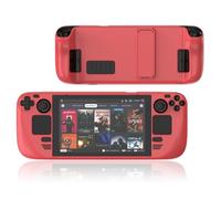 Steam Deck Case, Kickstand Protective Case Compatible with Steam Deck/Steam Deck OLED, Non-Slip Scratches Dust Fingerprints Resistant Protective Shell Steam Deck Accessories (Red)