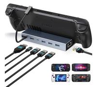Steam Deck Dock, Docking Station for Steam Deck/ROG Ally/Legion Go/MSI Claw/Nitro Deck/Steam Deck OLED, 6-in-1 USB C Dock with HDMI 4K UHD, 100Mbps RJ45 Ethernet, USB 3.0 and PD 100W Charging
