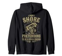 Steam Engine Idea For Men & I Don't Snore Traction Engine Zip Hoodie