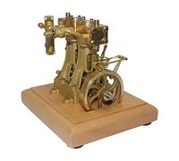 Steam Engine Model, 3.7CC Mini Vintage Vertical Double-cylinder Reciprocating Double-acting Steam Engine Model, Science STEM Mechanics Working Kit for Adults