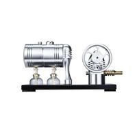 Steam Engine Model Building Kit, Full Metal Retro Steam Engine with Aluminum Base, Functional Boiler & Alcohol Lamp, Science Experiment Kit for Physics Education and Display