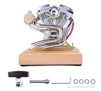 Steam Engine Model Building Kits, 1:5 Scale 4.2CC V-Twin 4-Stroke OHV Motorcycle Gasoline Engine with Display Base for Science Experiments Education & Display