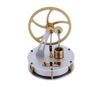 Steam Engine Model Building Kits, Gamma-Type Metal Gear Transmission Heat Low Temperature Stirling Engine for Physics Science Experiments Education and Display