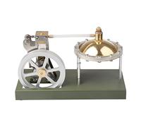 Steam Engine Model, ENJOMOR Retro Metal Simulation Vertical Transparent Cylinder Model Physics Science Experiment Toy with Boiler