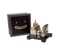 Steam Engine Model Kit, Full Metal Beam Engine, Retro Science Experiment for Adults, 85 Pieces, Includes Boiler and Lamp Scene, Educational Engineering Project