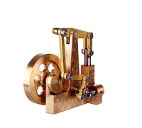 Steam Engine Model Kit, G-1B Mini Pure Copper Working Horizontal Steam Engine with with Solid Alcohol Burner for Physical Science Experiment Display & Desktop Decoration