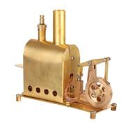 Steam Engine Model Kit, G-1B Mini Pure Copper Working Horizontal Steam Engine with with Solid Alcohol Burner for Physical Science Experiment Display & Desktop Decoration
