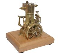 Steam Engine Model Kit That Run, 1.85c Mini Retro Vertical Single-cylinder Reciprocating Double-acting Steam Engine Model Toys with Speed Reducer for Physics Science Education(M31)