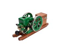 Steam Engine Model Kit That Runs, Miniature Single-Cylinder 4-Stroke Water-Cooled Horizontal Gasoline Engine with Wooden Display Stand & Ignition System for Science Experiment Demo & Home Decor