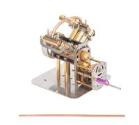 Steam Engine Model Kit That Works, Mini V4 4-Cylinder Walschaerts Valve Gears Steam Engine Model with Reverse Gearbox (Forward & Reverse Drive) for Physics Science Experiment Demonstration