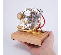 Steam Engine Model Kit That Works, RETROL 4.2CC V-Twin 4-Stroke Gasoline Engine, 1:5 Scale 1960s Shovelhead Motorcycle Engine Replica for Science Education Demonstration