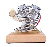 Steam Engine Model Kit That Works, RETROL 4.2CC V-Twin 4-Stroke Gasoline Engine, 1/5 Scale Mini Retro Motorcycle Engine for Physics Science Experiment Demonstration