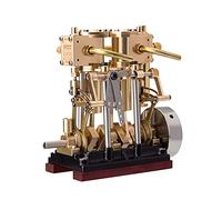 Steam Engine Model, LS2-13S Vertical Two-cylinder Reciprocating Engine Suitable for 80-120CM Steam Model Ship, Educational Mechanical Experimental Working Kit for Adults (Boiler Not Included)