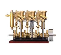 Steam Engine Model, LS3-13S Vertical Three-cylinder Reciprocating Engine Suitable for 80-120CM Steam Model Ship, Educational Mechanical Experimental Working Kit for Adults (Boiler Not Included)