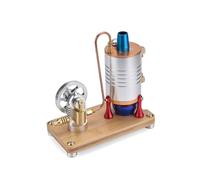 Steam Engine Model, Retro Functional All-metal Vertical Steam Model with Safety Valve Double Alcohol Lamp, Creative Science Education Engine for Adults