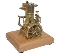 Steam Engine Model that Works, 1.85CC Mini Retro Vertical Single-cylinder Reciprocating Double-acting Steam Engine Model with Speed Reducer, STEM Gift for Adults&Teens