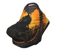 Steam Engine Nursing Cover 360° Full Coverage Vintage Train Stretch Scarf for Breastfeeding and Car Seat Cover Fit for Most Pushchairs and Prams