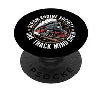 Steam Engine Society Train Lover One Track Mind Crew PopSockets Adhesive PopGrip