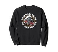 Steam Engine Society Train Lover One Track Mind Crew Sweatshirt